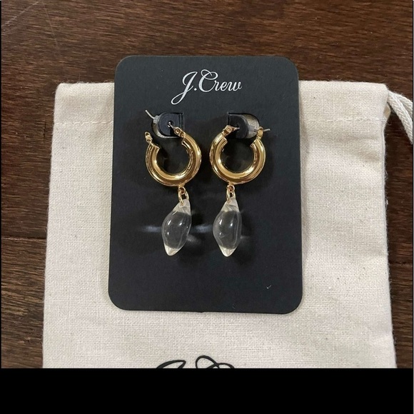 J.Crew-Hoop huggie drop earrings-new - Picture 4 of 9